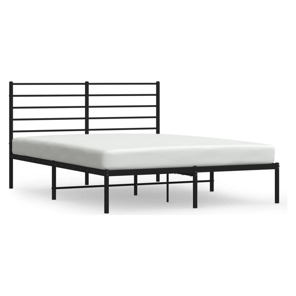 Metalinis lovos rėmas su galvūgaliu, juodos spalvos, 120x190 cm