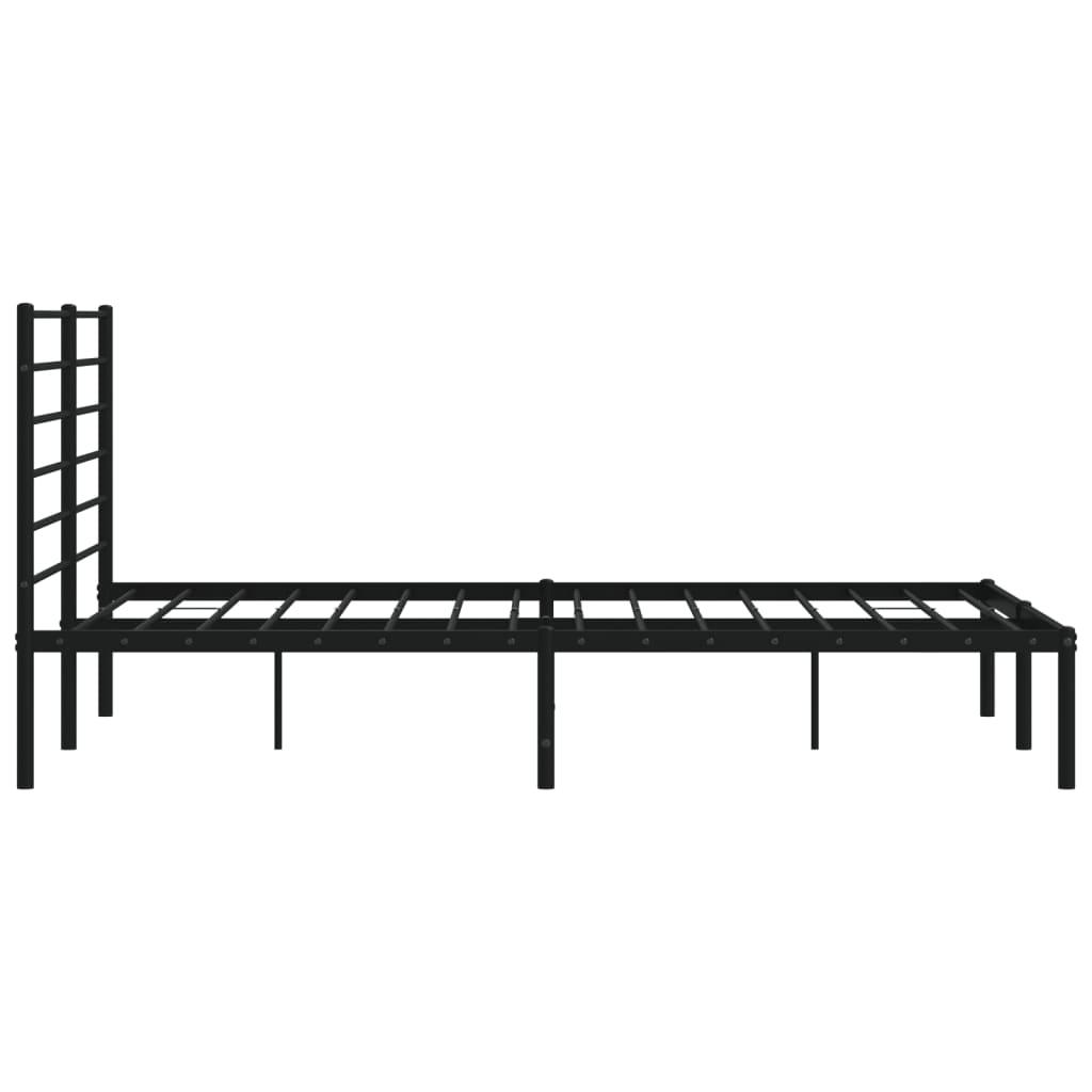 Metalinis lovos rėmas su galvūgaliu, juodos spalvos, 140x190cm