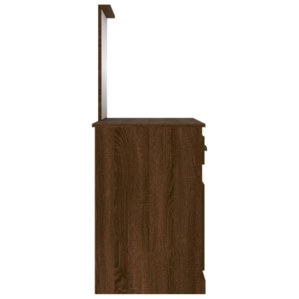 Kosmetinis staliukas, rudas ąžuolo, 90x50x132,5cm, mediena