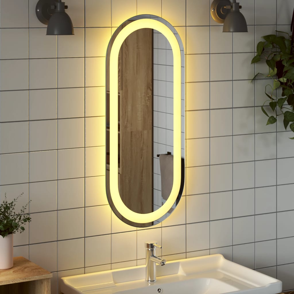 Vonios kambario LED veidrodis, 70x30 cm, ovalus