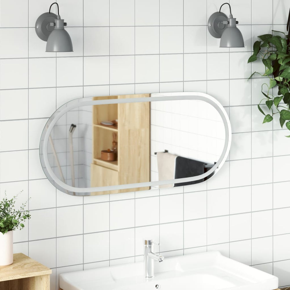 Vonios kambario LED veidrodis, 100x45cm, ovalus
