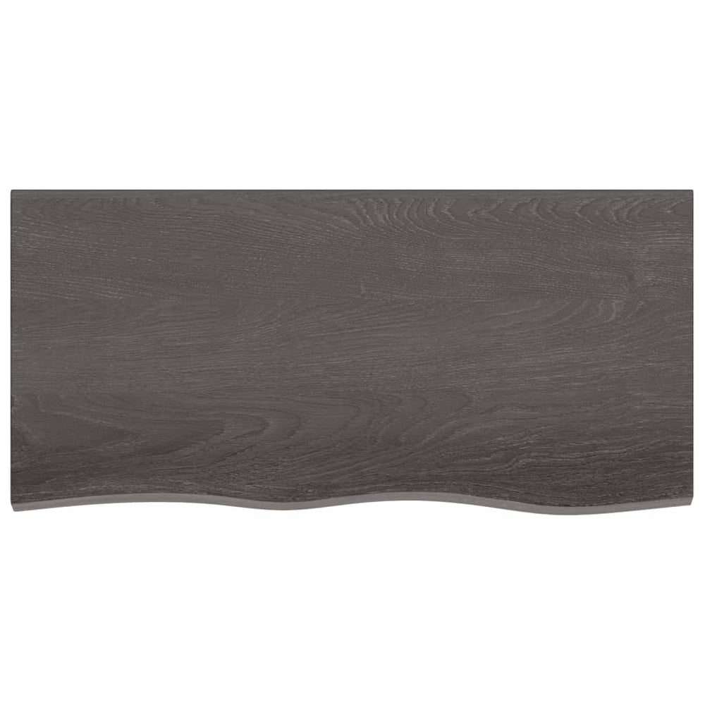 Sieninė lentyna, tamsiai pilka, 100x50x6cm, ąžuolo masyvas