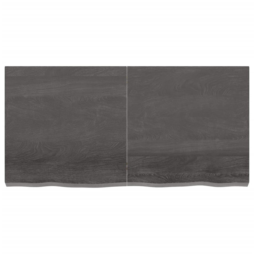 Sieninė lentyna, tamsiai pilka, 120x60x6 cm, ąžuolo masyvas