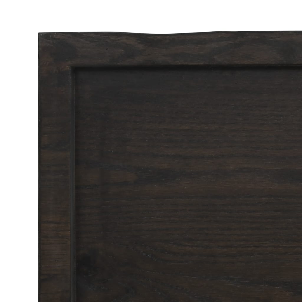 Sieninė lentyna, tamsiai ruda, 200x30x(2-6) cm, ąžuolo masyvas