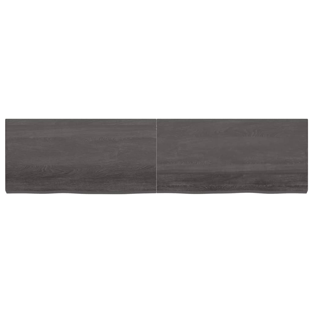 Sieninė lentyna, tamsiai pilka, 200x50x6cm, ąžuolo masyvas