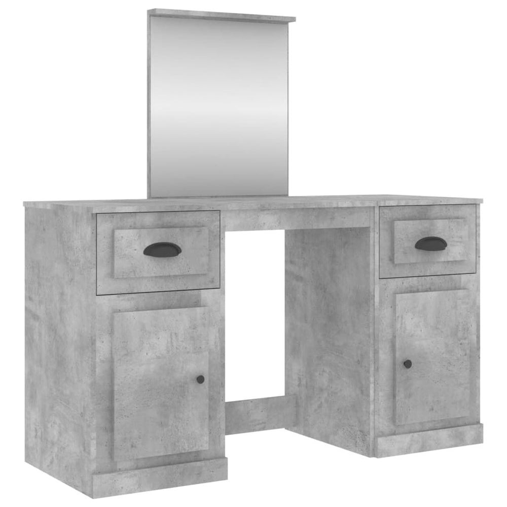 Kosmetinis staliukas su veidrodžiu, betono, 130x50x132,5cm