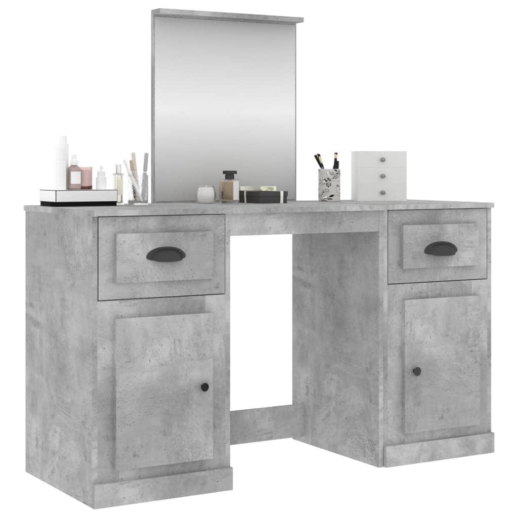 Kosmetinis staliukas su veidrodžiu, betono, 130x50x132,5cm