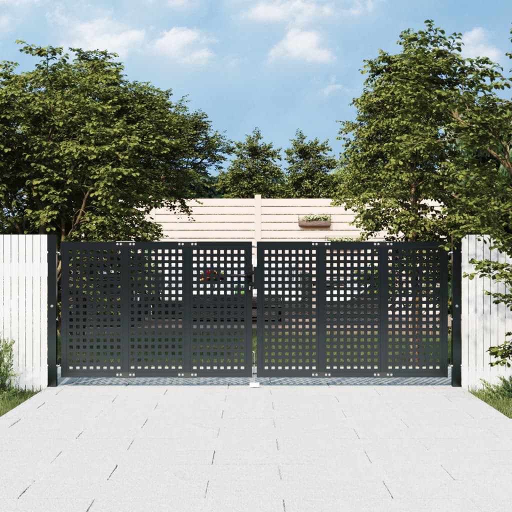 Sodo vartai, antracito spalvos, 300x125cm, plienas