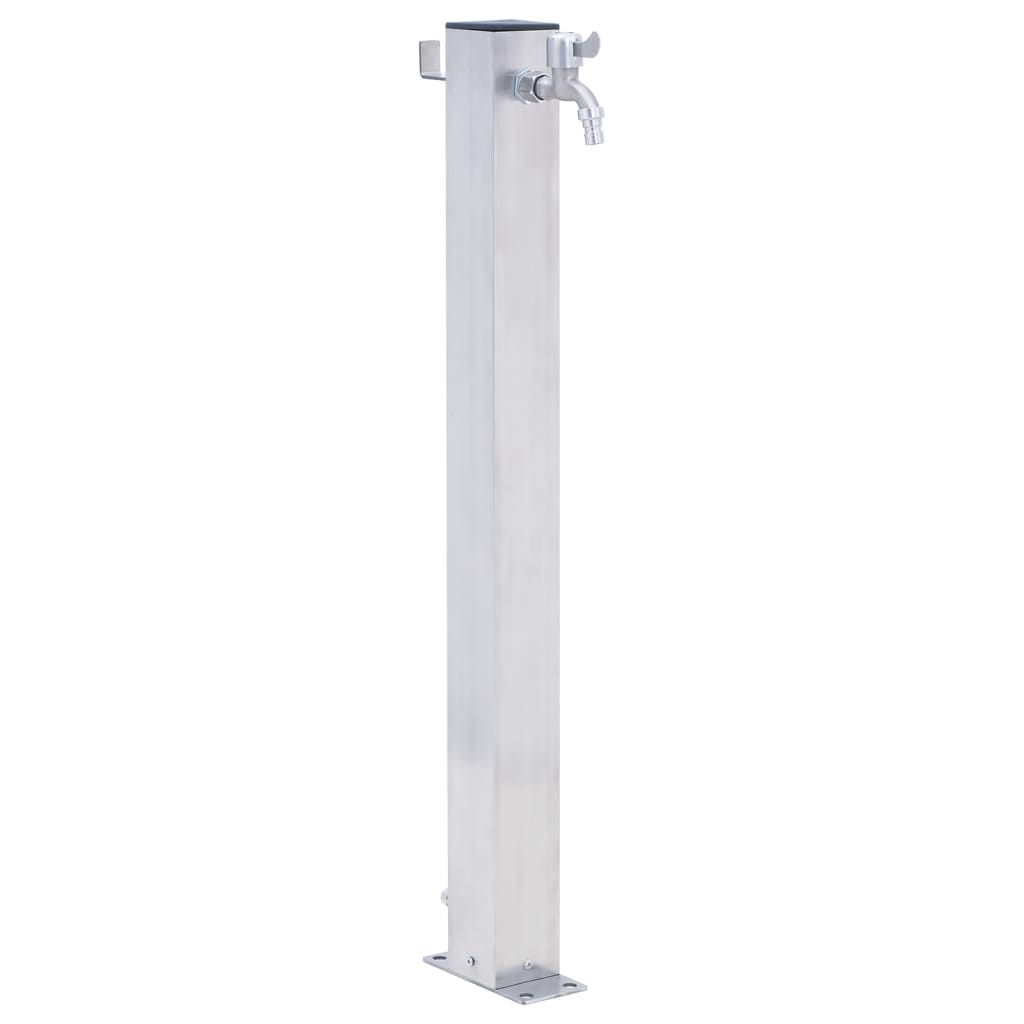 Vandens kolonėlė sodui, 100cm, nerūdijantis plienas, kvadratinė