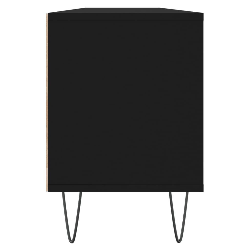 Televizoriaus spintelė, juoda, 150x30x44,5cm, apdirbta mediena