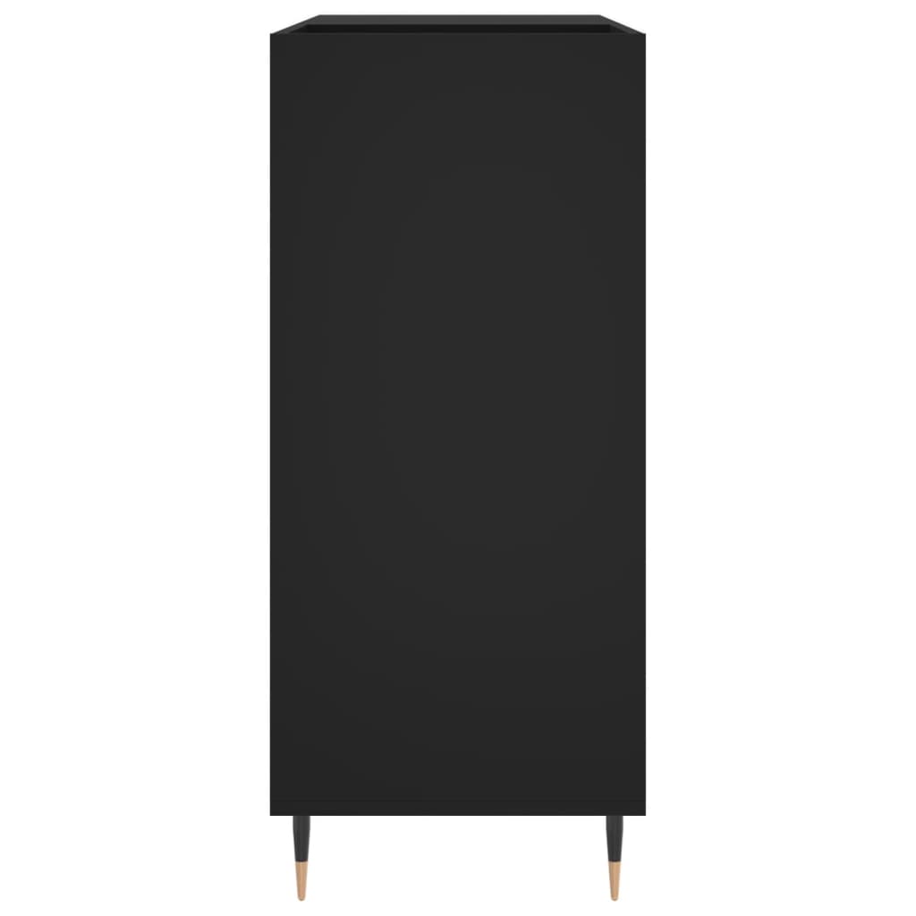 Vinilinių plokštelių spintelė, juoda, 84,5x38x89cm, mediena (83176)