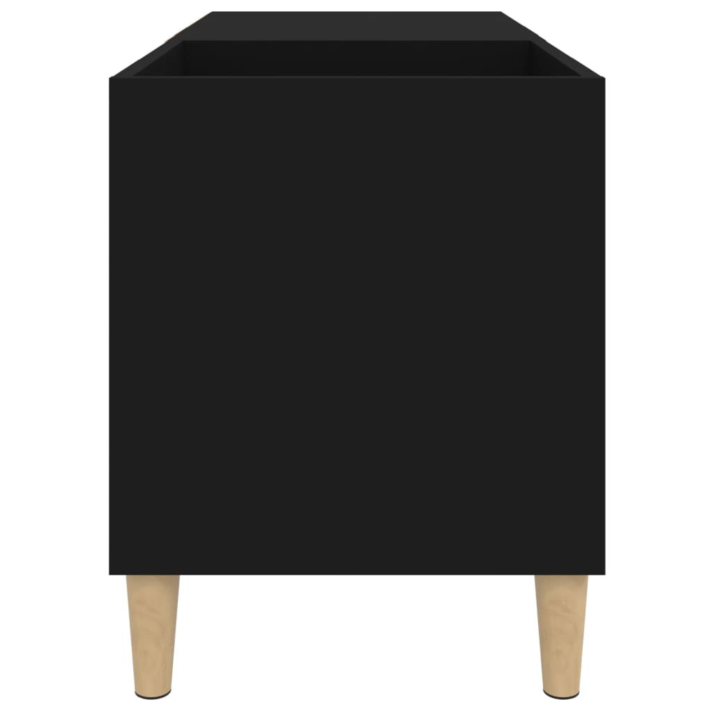 Vinilinių plokštelių spintelė, juoda, 84,5x38x48cm, mediena (83194)