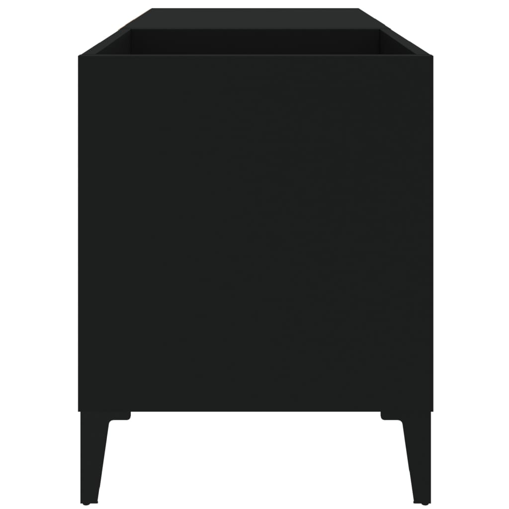 Vinilinių plokštelių spintelė, juoda, 84,5x38x48cm, mediena (83195)