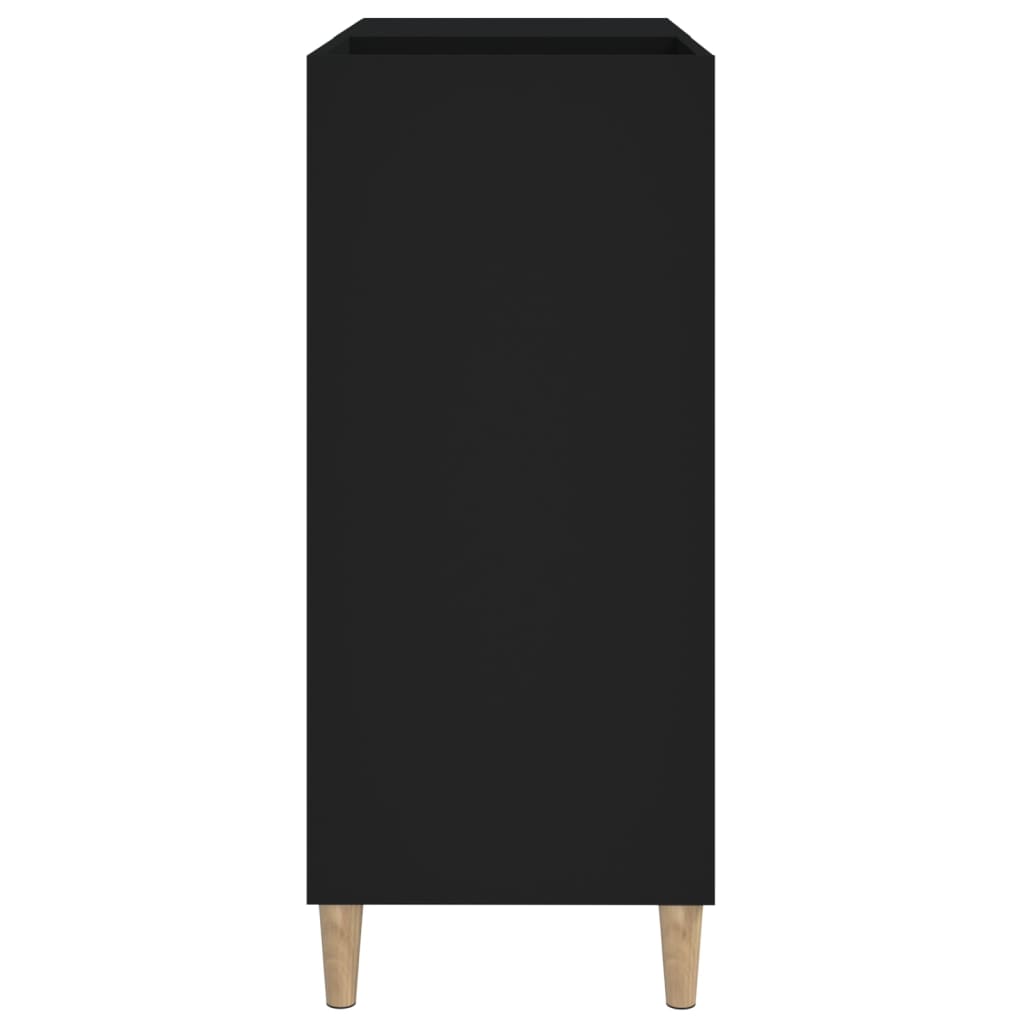 Vinilinių plokštelių spintelė, juoda, 84,5x38x89cm, mediena (83199)