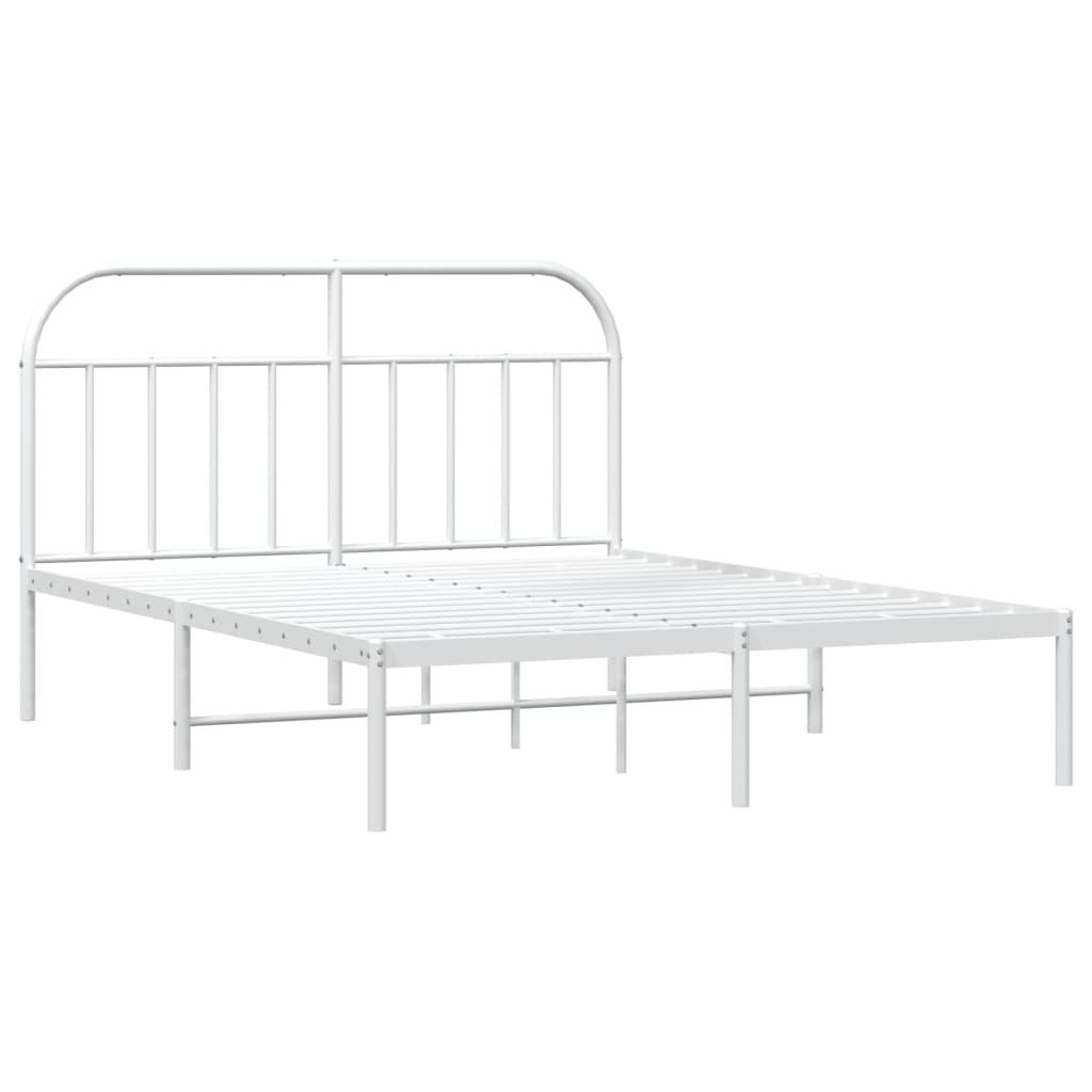 Metalinis lovos rėmas su galvūgaliu, baltos spalvos, 160x200cm
