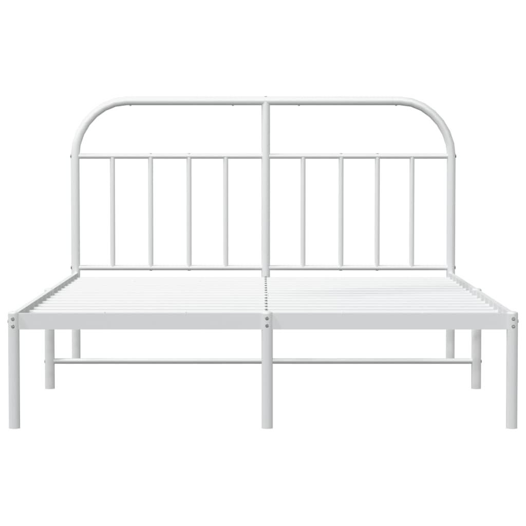 Metalinis lovos rėmas su galvūgaliu, baltos spalvos, 160x200cm