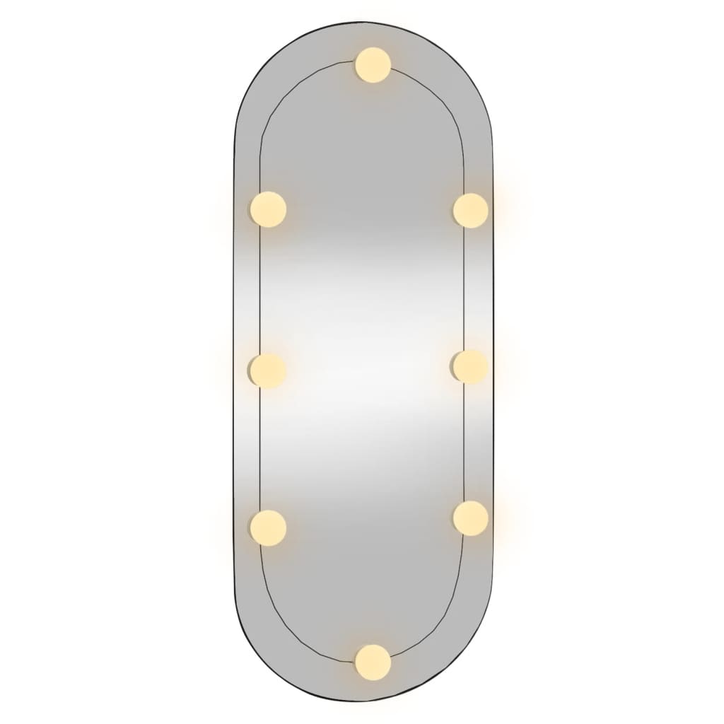 Sieninis veidrodis su LED lemputėmis, 30x70cm, stiklas