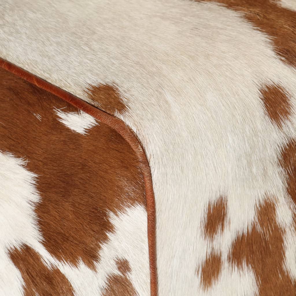 Suoliukas, rudas ir baltas, 160x28x50cm, tikra ožkos oda
