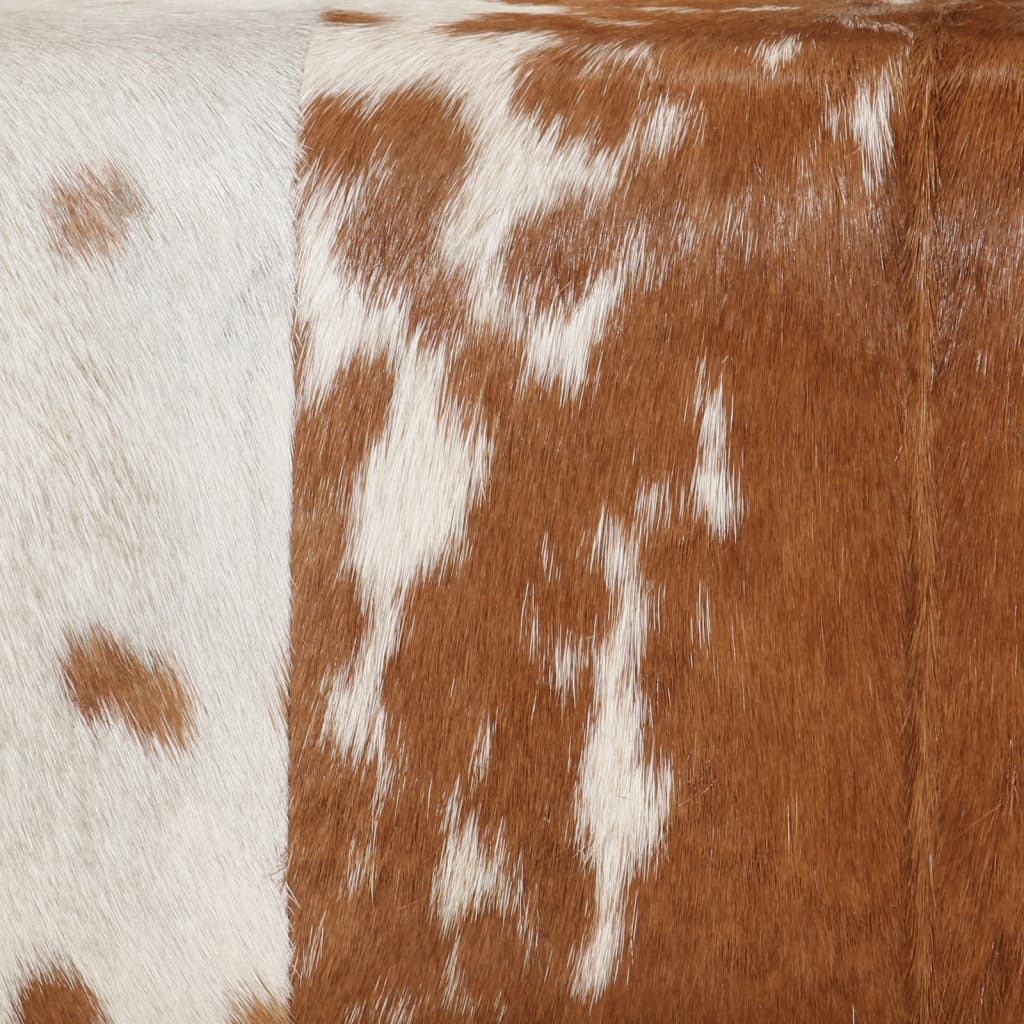 Suoliukas, rudas ir baltas, 160x28x50cm, tikra ožkos oda