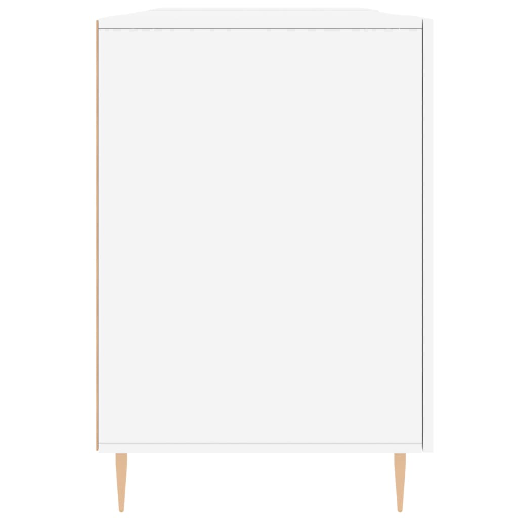 Rašomasis stalas, baltos spalvos, 140x50x75cm, mediena, blizgus