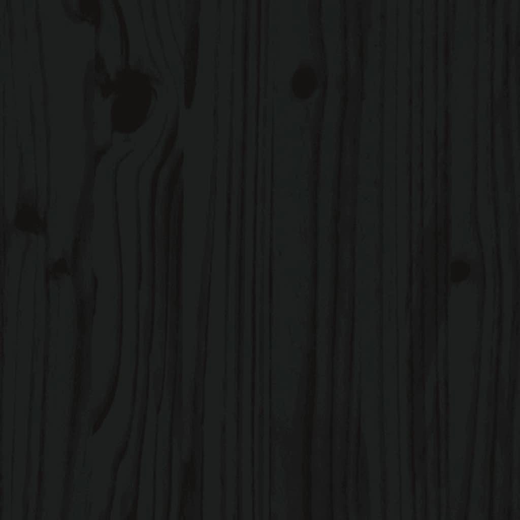 Lovos rėmas su galvūgaliu, juodas, 160x200cm, medienos masyvas