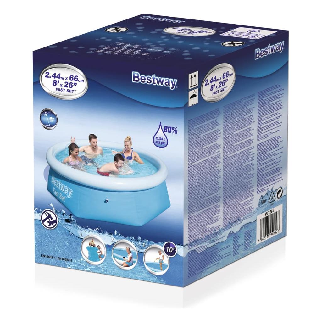 Bestway Fast Set Pripučiamas baseinas, 244x66cm, apskritas, 57265