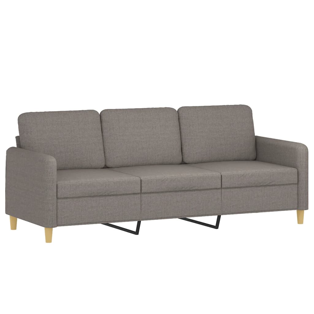 Trivietė sofa su pagalvėlėmis, taupe spalvos, 180cm, audinys