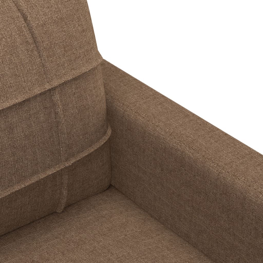 Sofos komplektas su pagalvėlėmis, 3 dalių, rudas, audinys