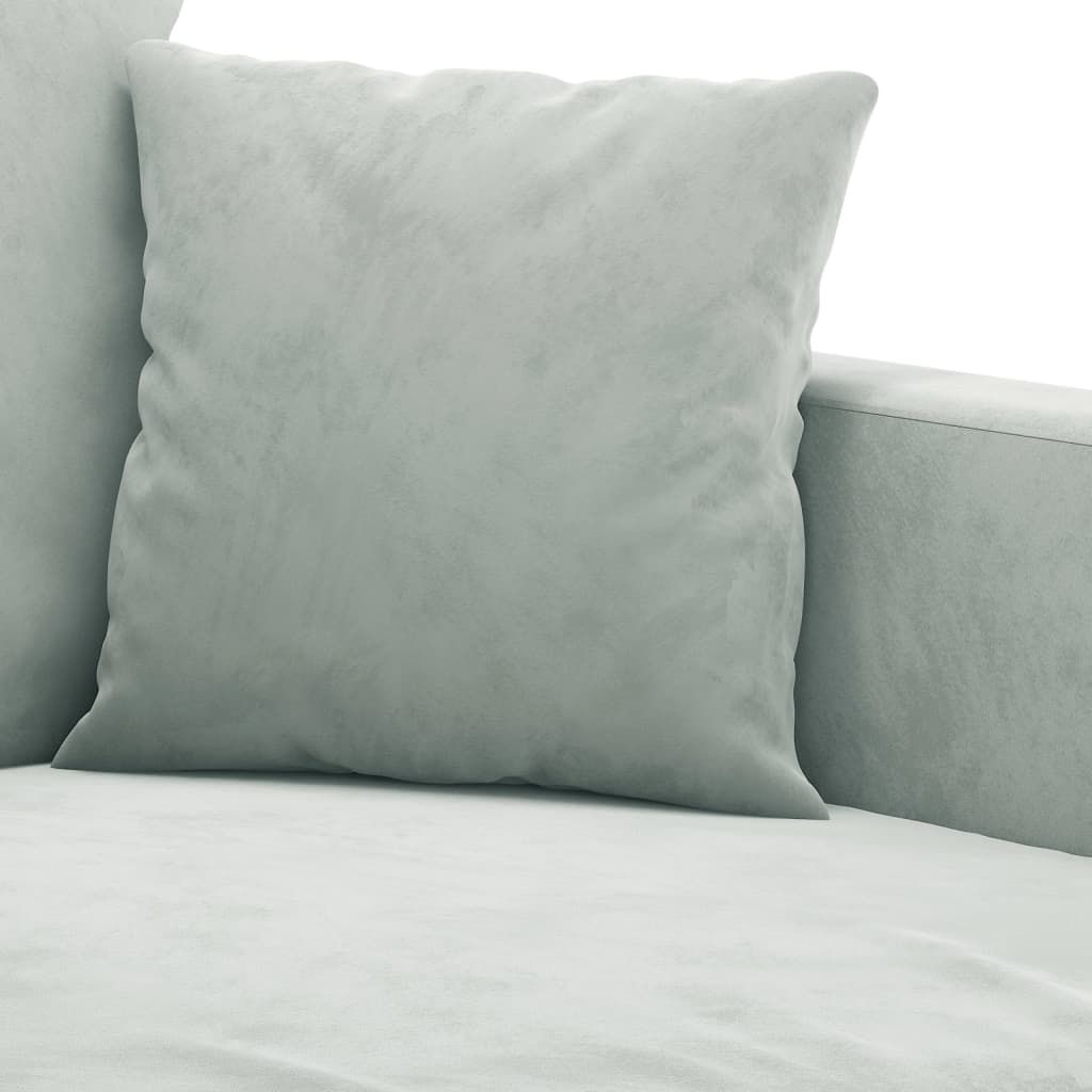 Sofos komplektas su pagalvėlėmis, 2 dalių, pilkas, aksomas