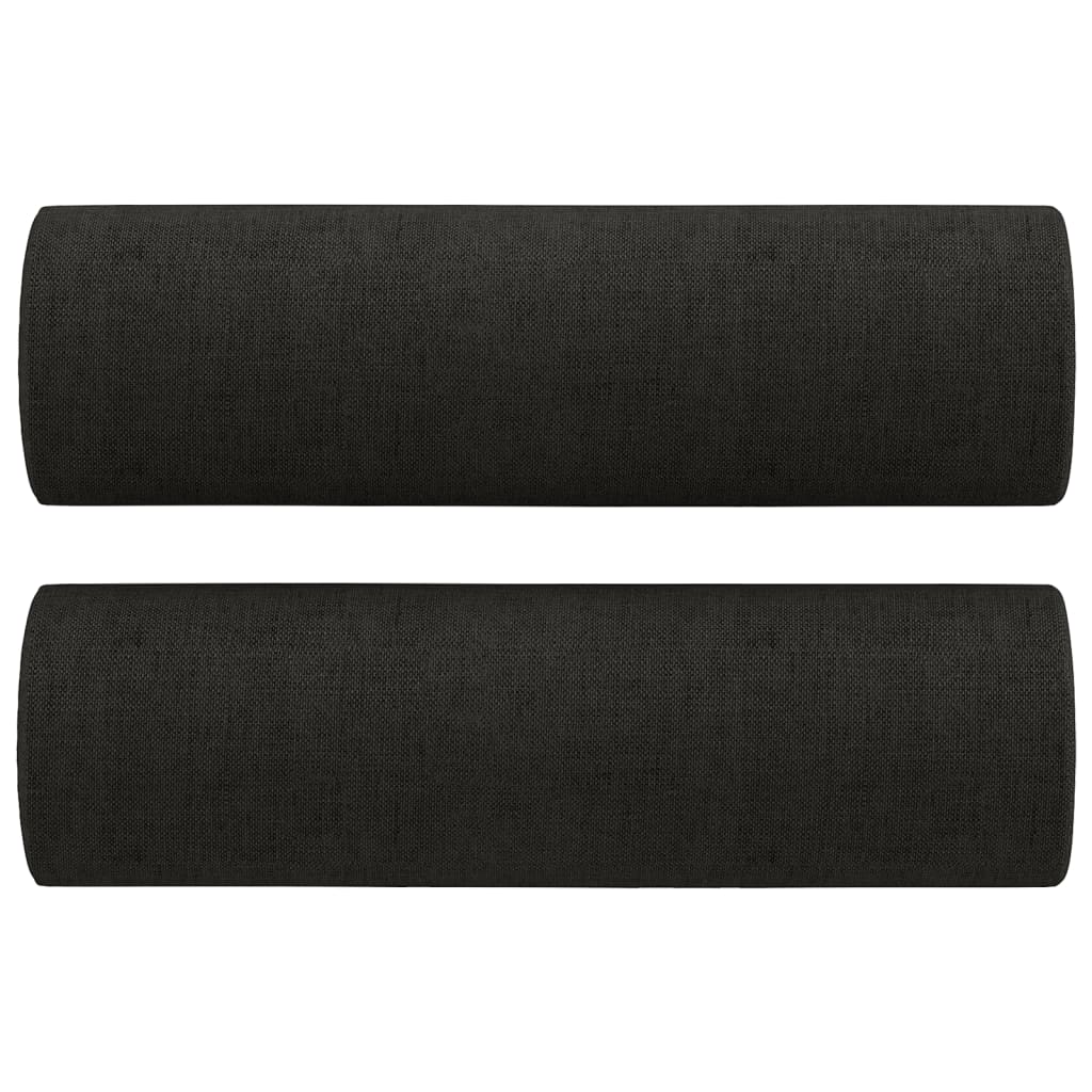 Sofos komplektas su pagalvėmis, 2 dalių, juodas, audinys