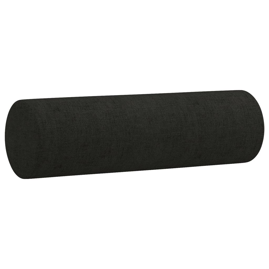 Sofos komplektas su pagalvėmis, 2 dalių, juodas, audinys