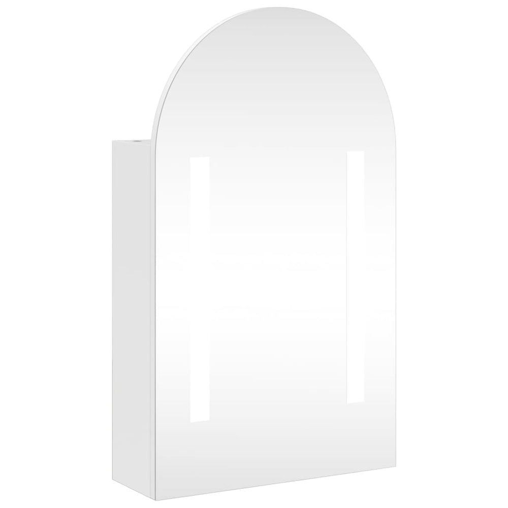 Veidrodinė vonios kambario spintelė su LED, balta, 42x13x70cm