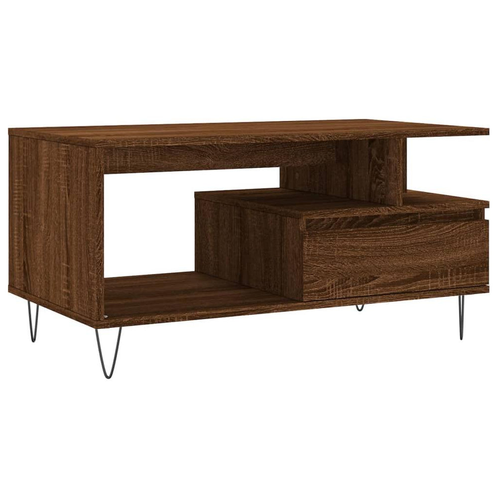 Kavos staliukas, rudas ąžuolo, 90x49x45cm, apdirbta mediena