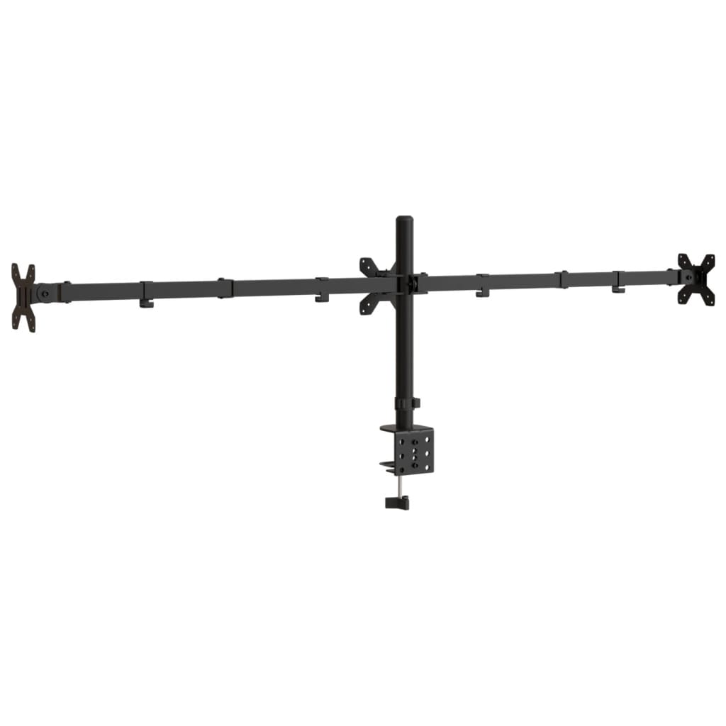 Trigubas monitoriaus stovas, juodas, plienas, VESA 75/100mm