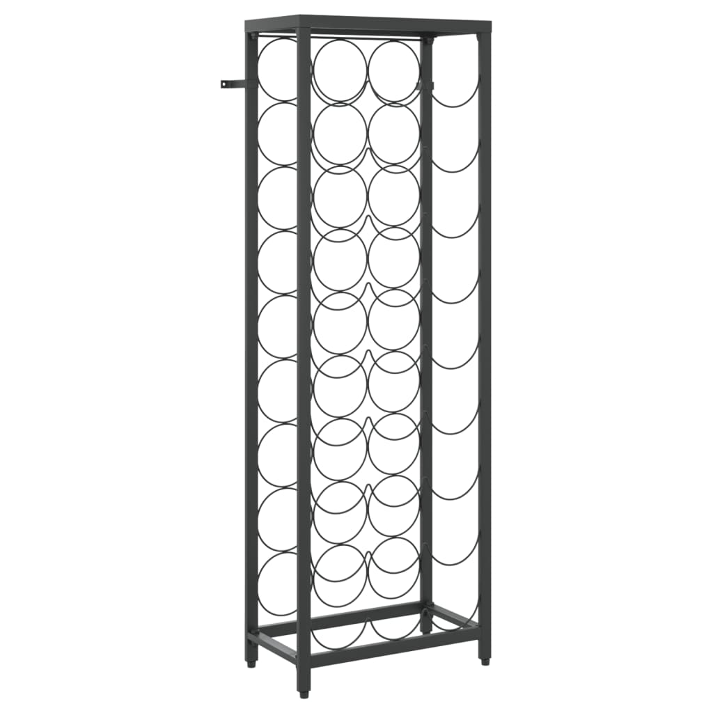 Vyno laikiklis 27 buteliams, juodas, 34x18x100cm, kalta geležis