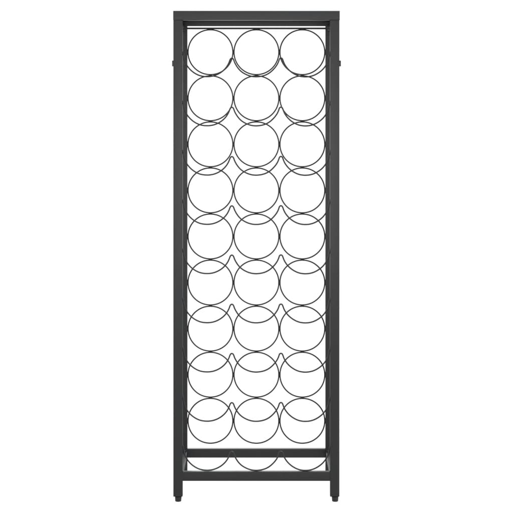 Vyno laikiklis 27 buteliams, juodas, 34x18x100cm, kalta geležis