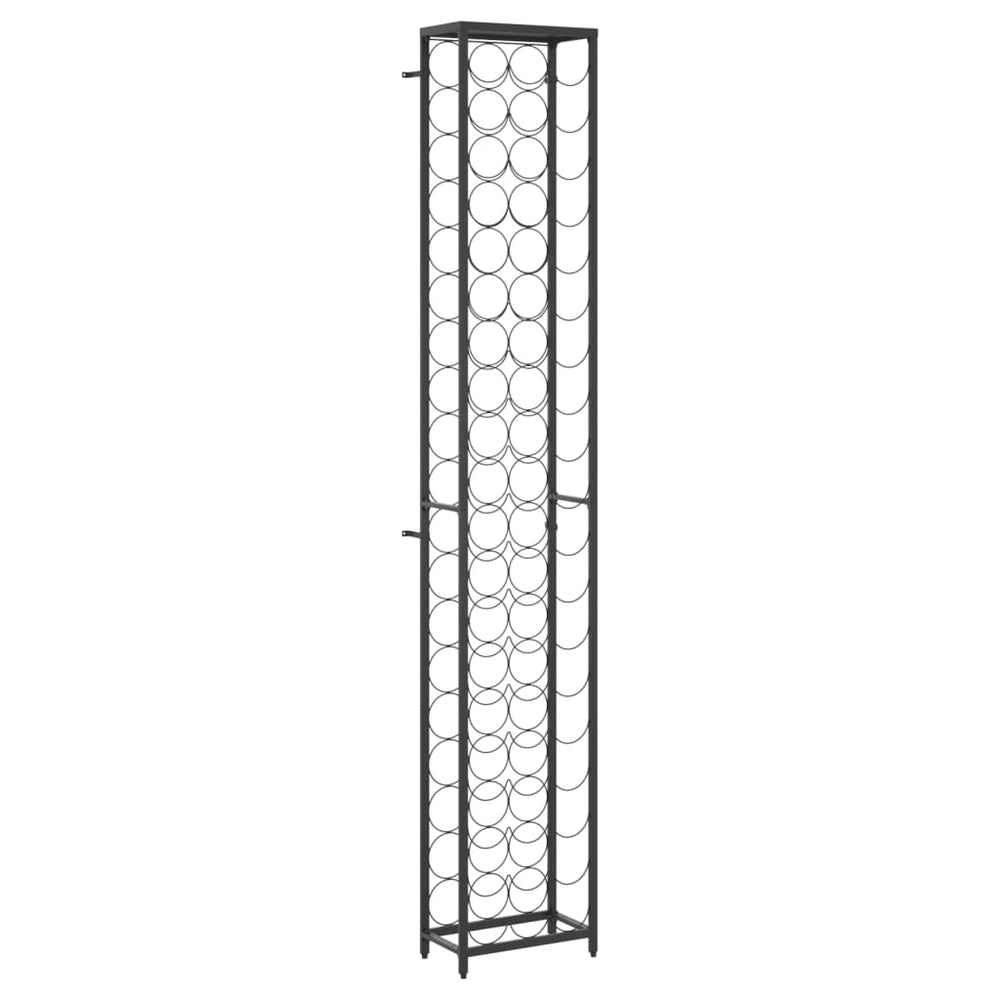 Vyno laikiklis 57 buteliams, juodas, 34x18x200cm, kalta geležis
