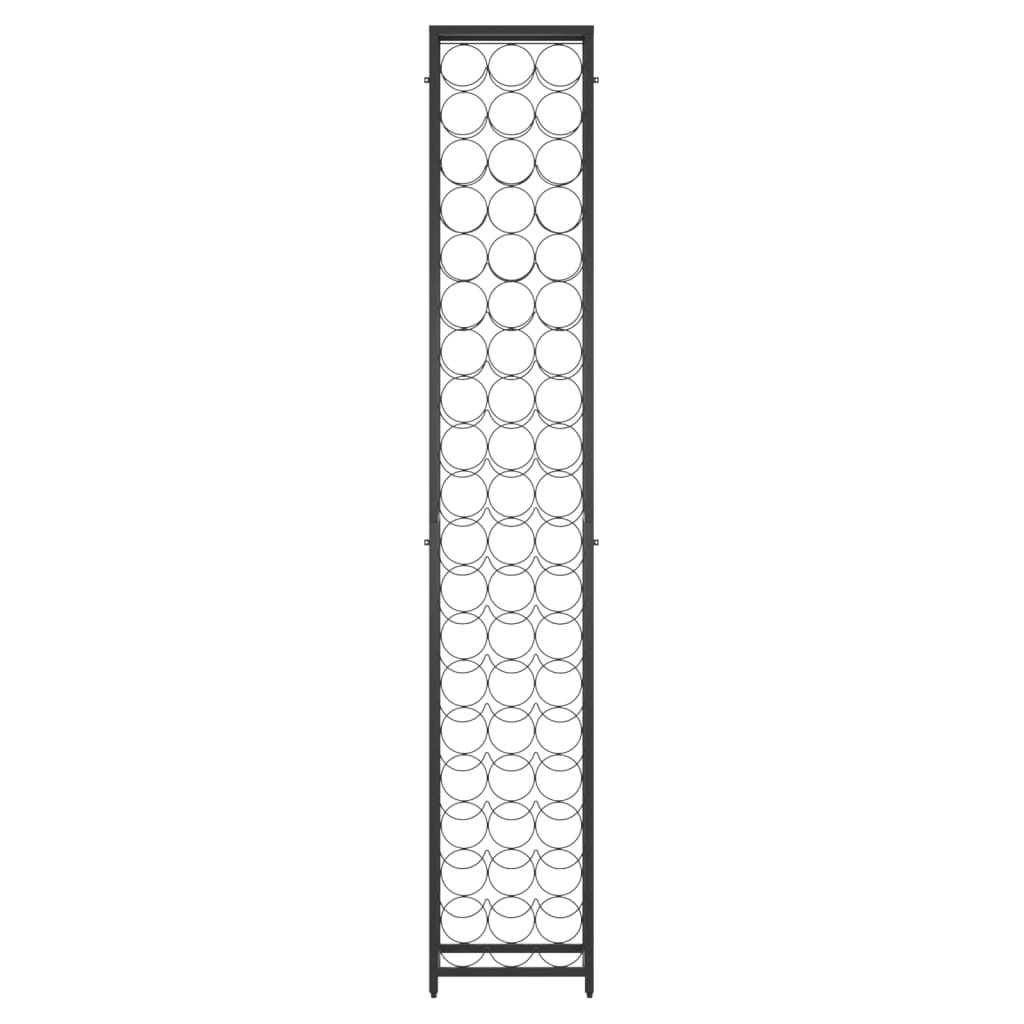Vyno laikiklis 57 buteliams, juodas, 34x18x200cm, kalta geležis