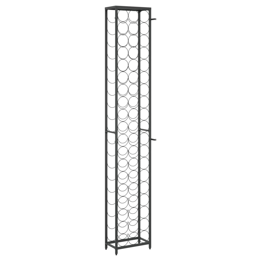 Vyno laikiklis 57 buteliams, juodas, 34x18x200cm, kalta geležis