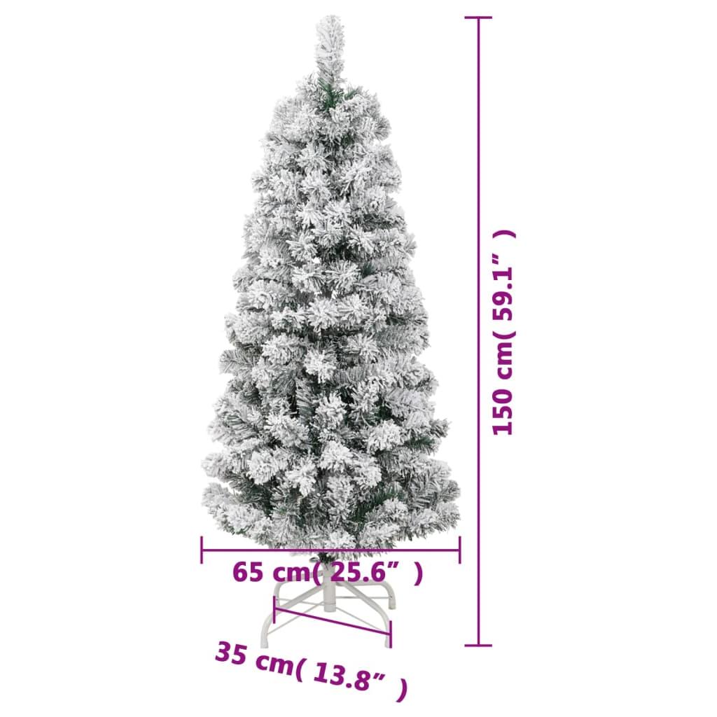 Dirbtinė eglutė su šarnyrinėmis šakomis, 150cm, dengta sniegu