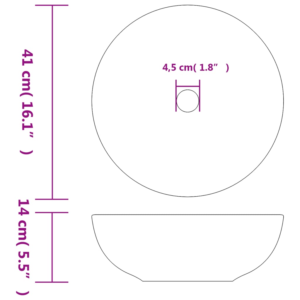 Praustuvas COUNTER, baltas/mėlynas, 41 cm.