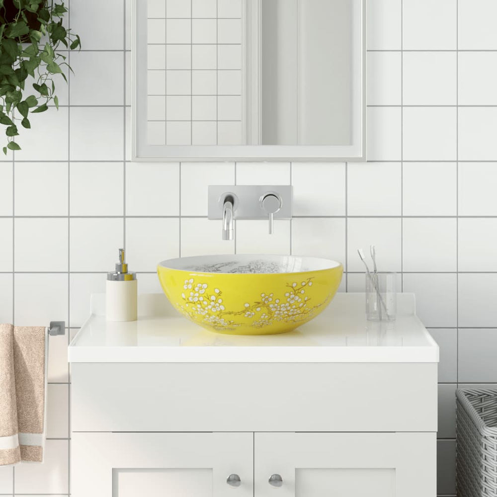 Praustuvas COUNTER, baltas/geltonas, 41 cm.