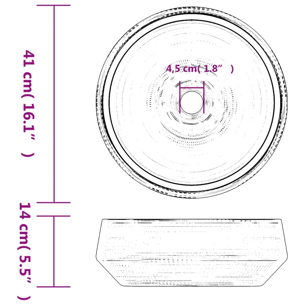 Praustuvas COUNTER, tamsiai pilkas, 41 cm.