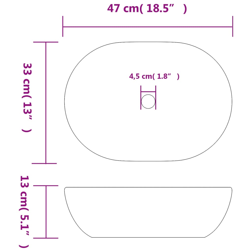 Praustuvas MAGNIFICENT, 47cm., pilkas/mėlynas