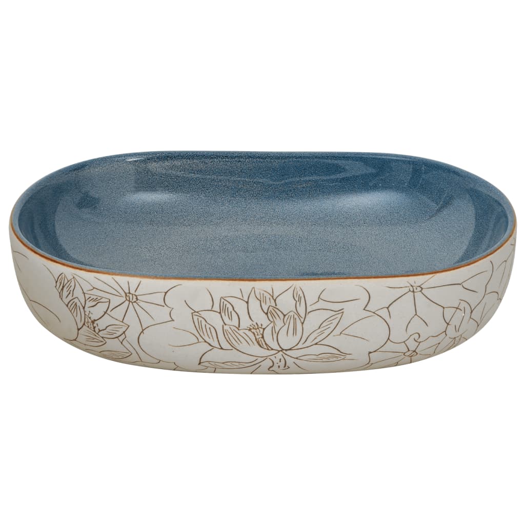 Praustuvas VINTAGE, smėlio/mėlynas, 59 cm.