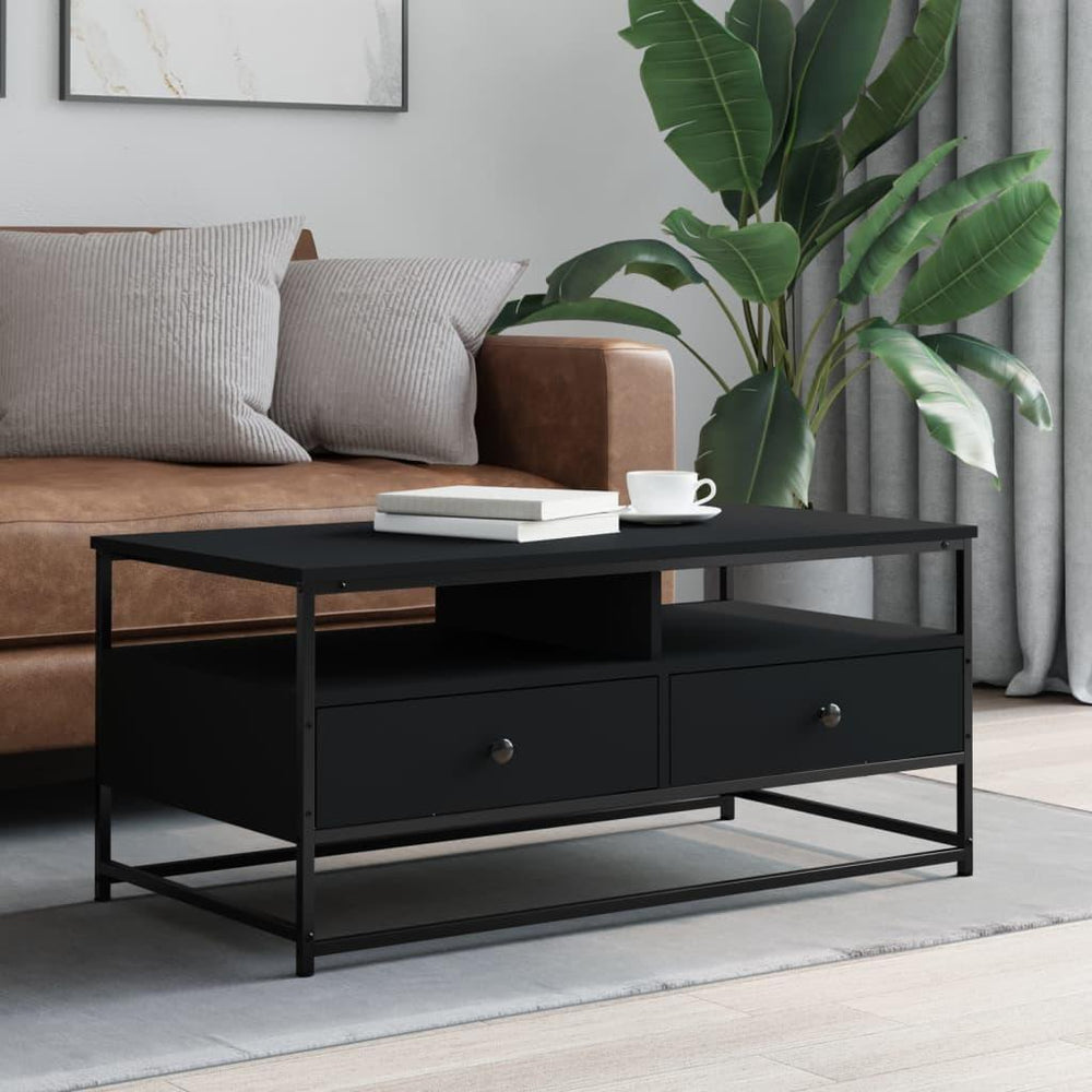 Kavos staliukas, juodos spalvos, 100x51x45cm, apdirbta mediena