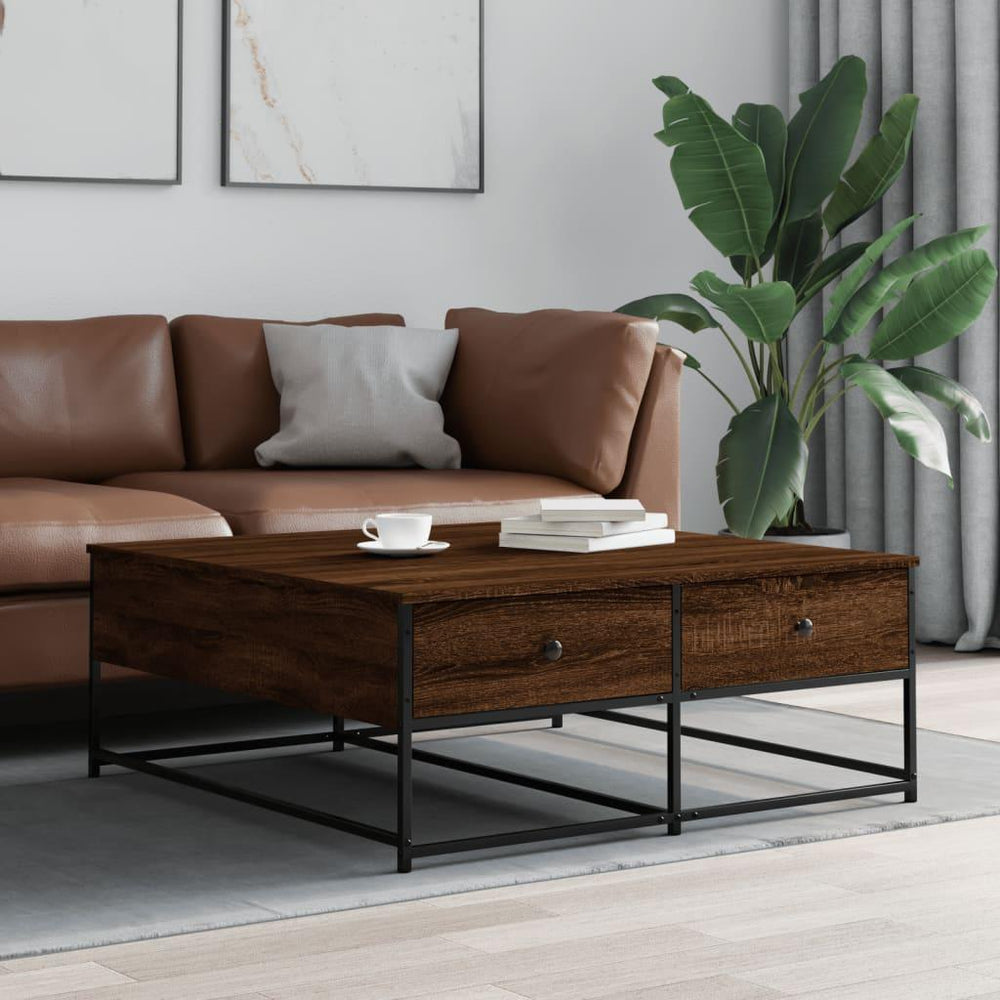 Kavos staliukas, rudas ąžuolo, 100x99x40cm, apdirbta mediena