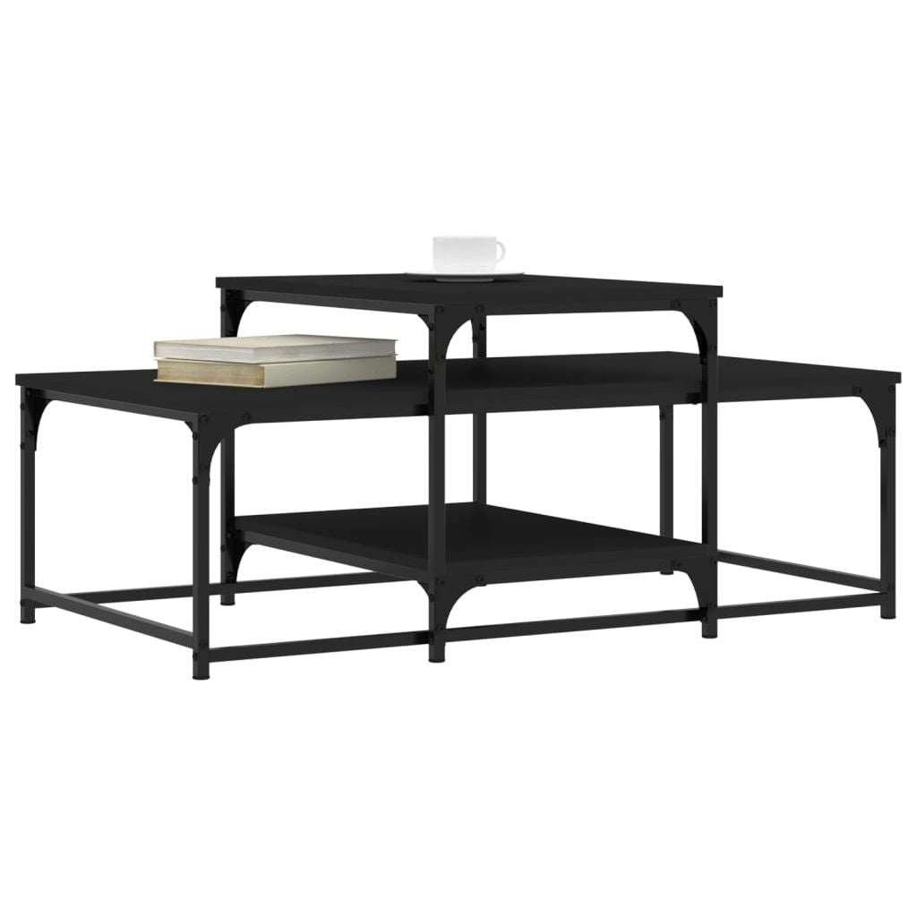 Kavos staliukas, juodos spalvos, 102x60x45cm, apdirbta mediena