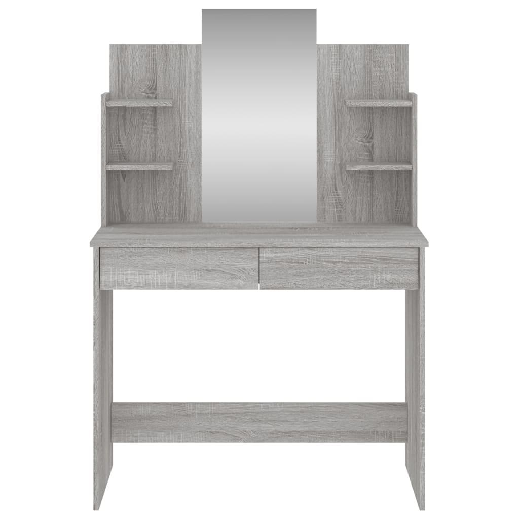 Kosmetinis staliukas su veidrodžiu, pilkas ąžuolo, 96x39x142cm