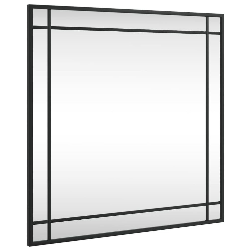 Sieninis veidrodis, juodas, 60x60cm, geležis, kvadratinis